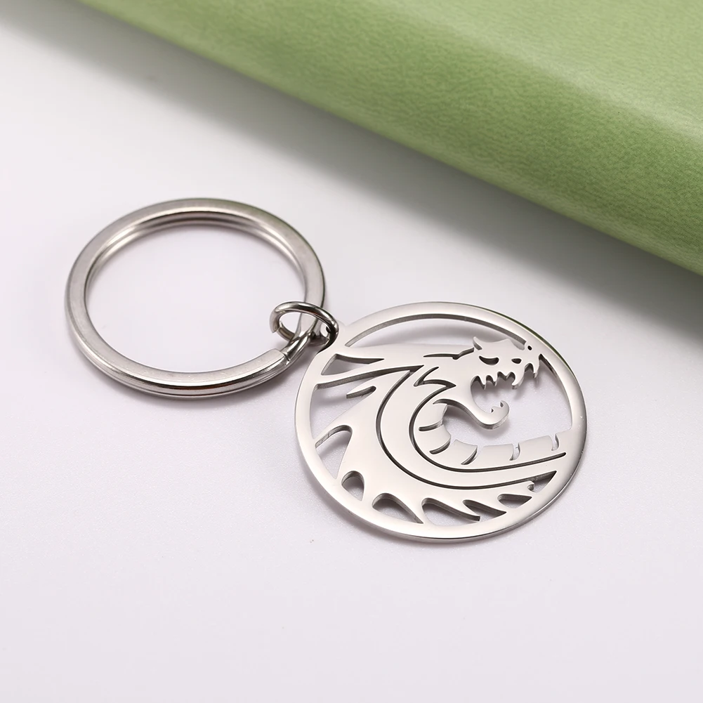 Teamer Милая собака Дракон носорога брелки Нержавеющая сталь животных Подвесной