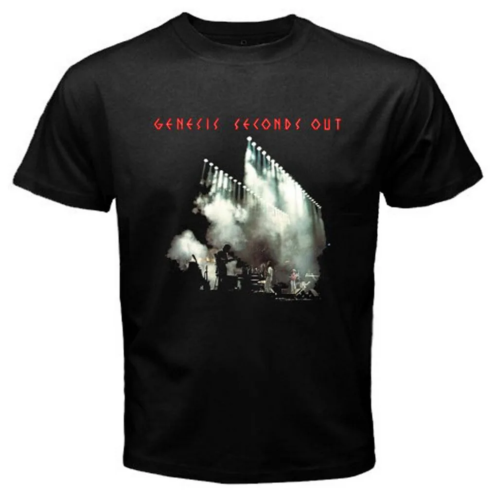 Новинка Мужская черная футболка GENESIS Seconds Out Rock Band Legend размеры от S до 3XL бесплатная