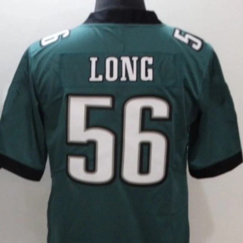 

American Stitch Long 56 Green White And Black Embroidery Eagles Football Jersey For Mens S,M,L,XL,XXL,XXXL