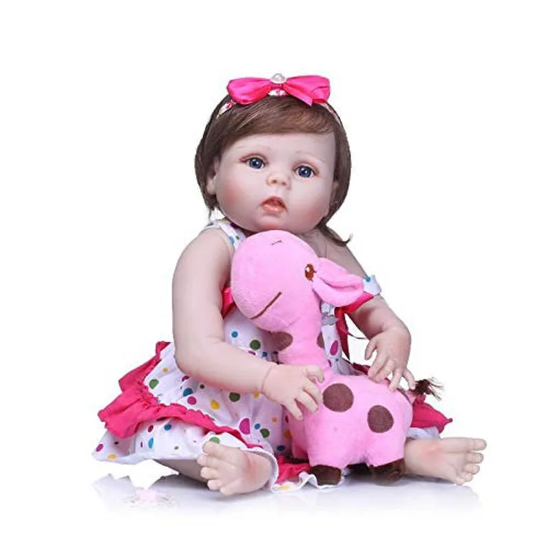 

Reborn Baby Girl Dolls Silicone Full Body 22 Inch Eyes Open ,Lifelike Reborn Doll Vinyl Newborn Silicone Baby Girl With Clothes