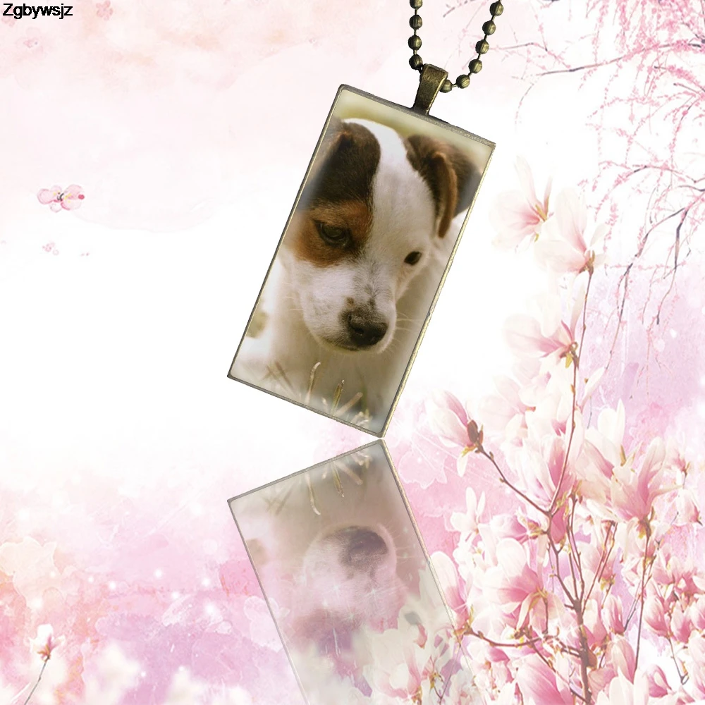 Для женщин Подарки мальчик Джек Рассел Собака Щенок стеклянная подвеска