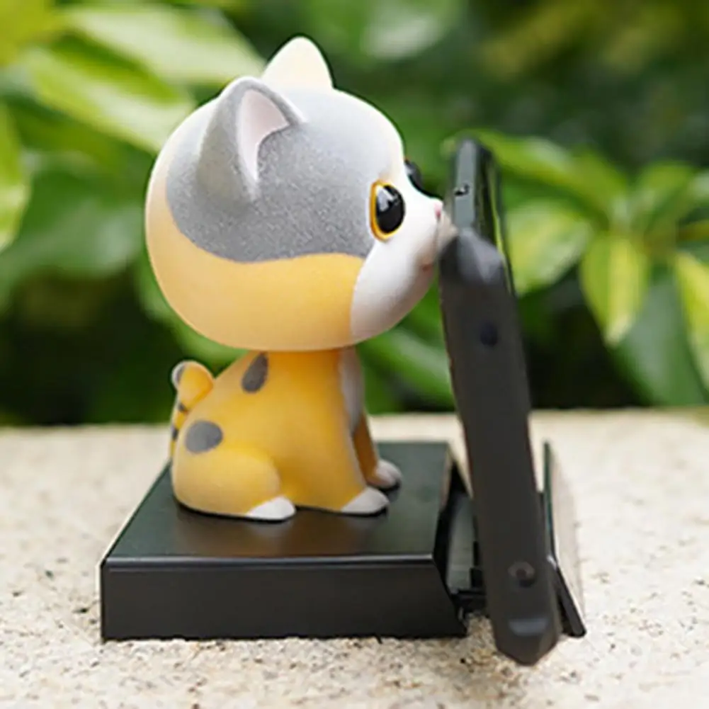 Милая кошка Вибрирующая голова кукла держатель сотового телефона украшение