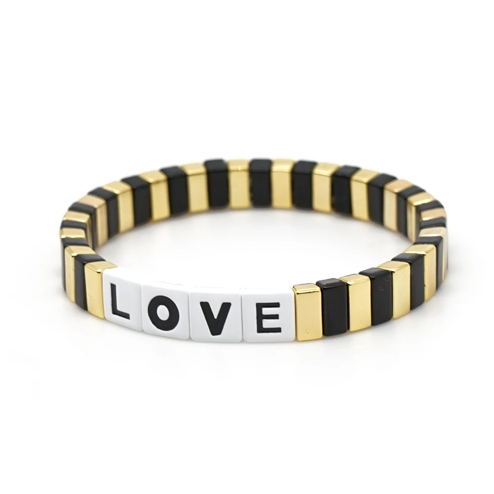 Браслеты shinus, мужские, эмаль, плитка, бусины, браслет, Pulseras Mujer Moda,, золотые ювелирные изделия, для женщин, модные, любовные буквы, браслеты, подарки