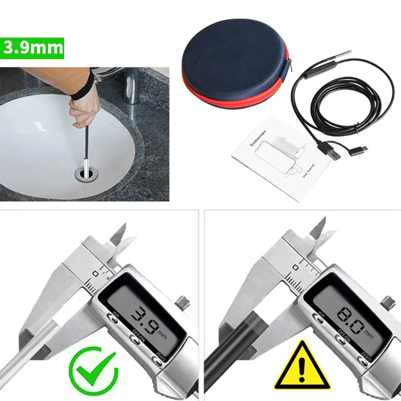 Новый USB эндоскоп 3 в 1 бороскоп 9 мм водонепроницаемый для телефонов Android Windows ПК Mac