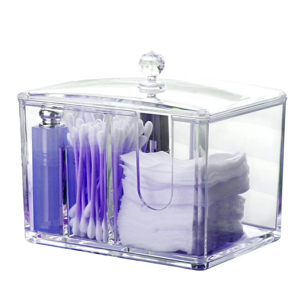 

2020 New Acrylic Cotton Swab Makeup Box Portable Container Make Up Cotton Pad Holder Cosmetics Organizer