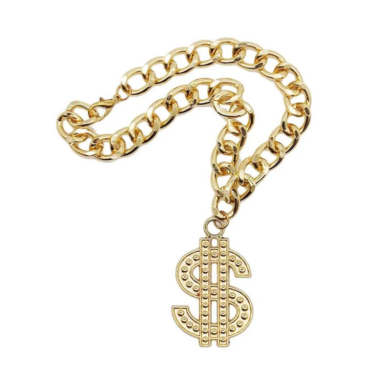 43cm Luxury Dog Gold Chain Necklace Dollars Metal Collar Pet Accessories  Dog Supplies