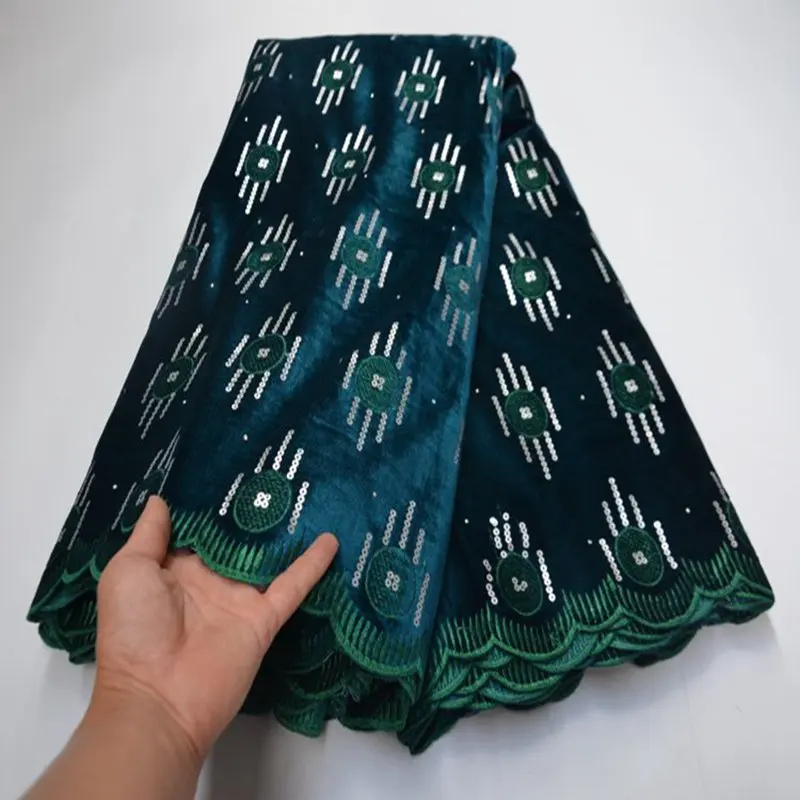 

Fashion Style 2020 High Quality Women Velvet With Stones African Lace AG6337