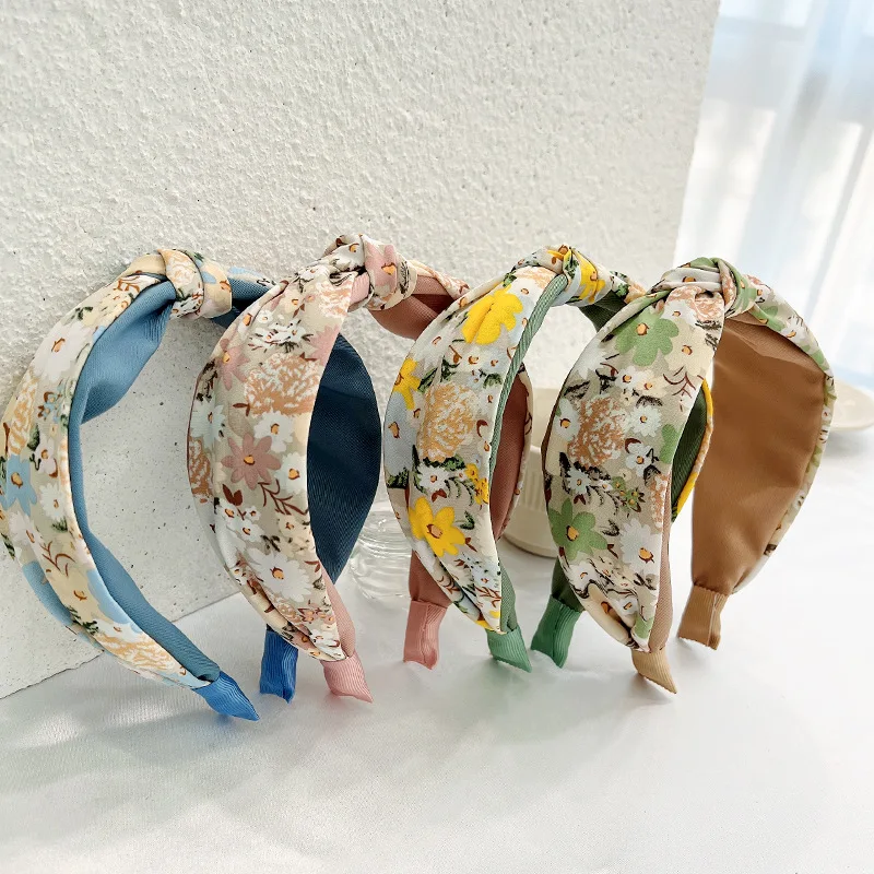 

Print Flower Knot Hairbands For Women Headband Korea Hair Accessories Hair Band Flower Crown Headbands Head Wrap