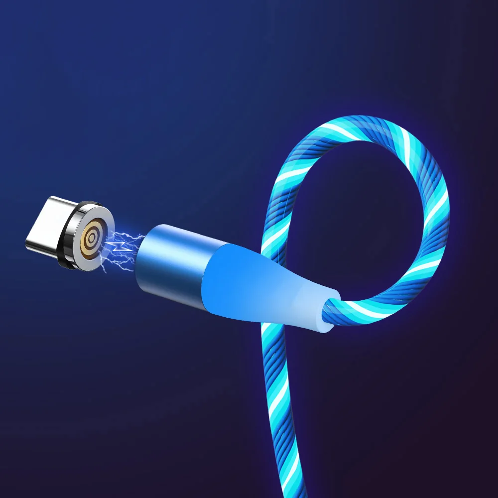 Магнитный USB кабель со светодиодной подсветкой для iPhone XR X 7 8 зарядное устройство