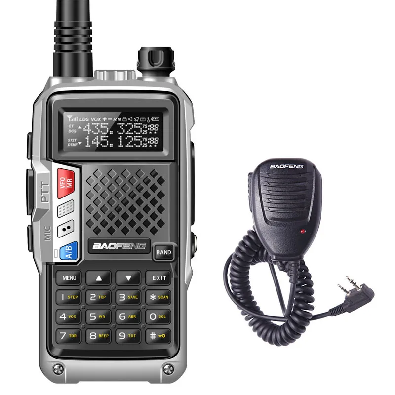 silver speaker BAOFENG BF-UVB3 PLUS 8 Вт 8 Вт Высокая мощность UHF/VHF Двухдиапазонный 10 км длинный диапазон портативный ham Walkie Talkie несколько режимов зарядки - Цвет: silver speaker