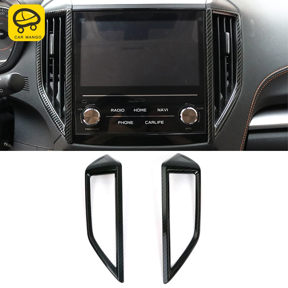 

CarMango для Subaru XV Crosstrek 2018-2021, автомобильные аксессуары, Центральная решетка вентиляции, рамка, отделка, наклейка, ABS, углеродный интерьер