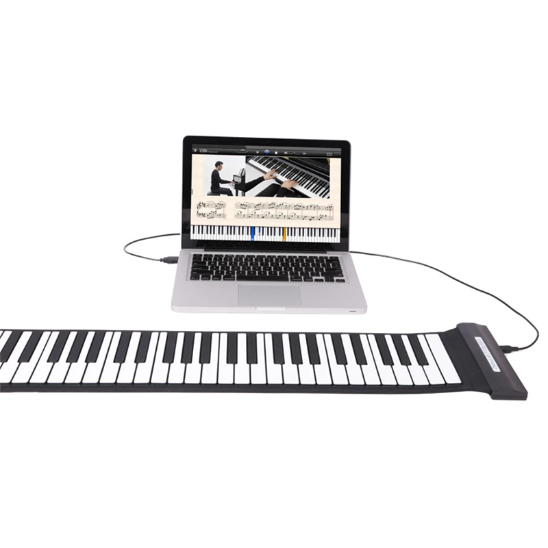 

New Roll Up Piano 88 Keys Karaoke Silicone Flexible Electronic Keyboard No Speaker