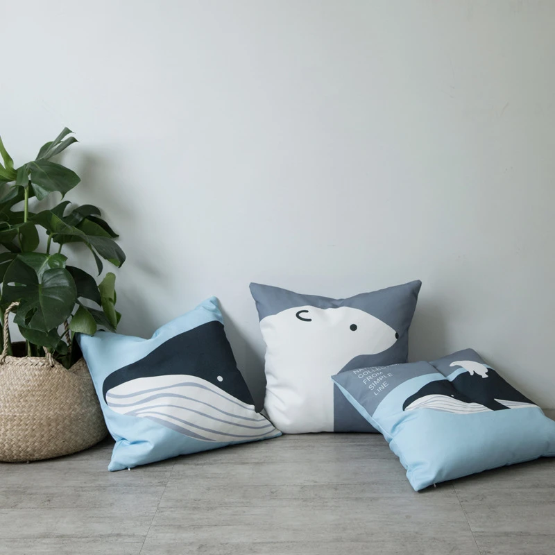 Синий чехол для подушки домашний декор полиэстер хлопок полотно Толстая накидка