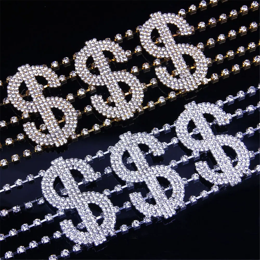 

Fashion Rhinestone Chain Dollar Necklace Choker for Women Multilayer Chain Choker Crystal Statement Jewelry Party Accessories