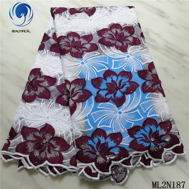 Красивые африканские кружевные ткани красивая вышивка орхидеи тюль с бусинами