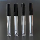 50 шт.лот 3 мл пустой пластиковый прозрачный блеск для губ тюбик бальзам для губ контейнер с черной крышкой прозрачный Круглый Блеск для губ многоразовые бутылки