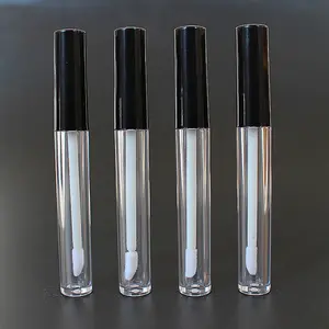 50 шт.лот 3 мл пустой пластиковый прозрачный блеск для губ тюбик бальзам для губ контейнер с черной крышкой прозрачный Круглый Блеск для губ многоразовые бутылки