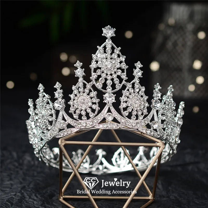 

CC Wedding Crown Tiara Hairband Engagement Hair Accessory for Women Big Crowns High Quality Luxury Jewelry Queen Hairwear HG1269