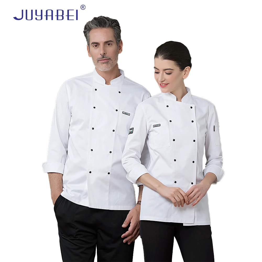 

High Quality Head Chef Uniform Kitchen Cooking Jacket Hotel Restaurant Cooking Coat Cafe Bakery Barber Shop Chaquetilla Cocinero