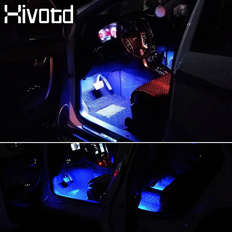 Автомобильный RGB светильник разноцветная Светодиодная лампа с дистанционным