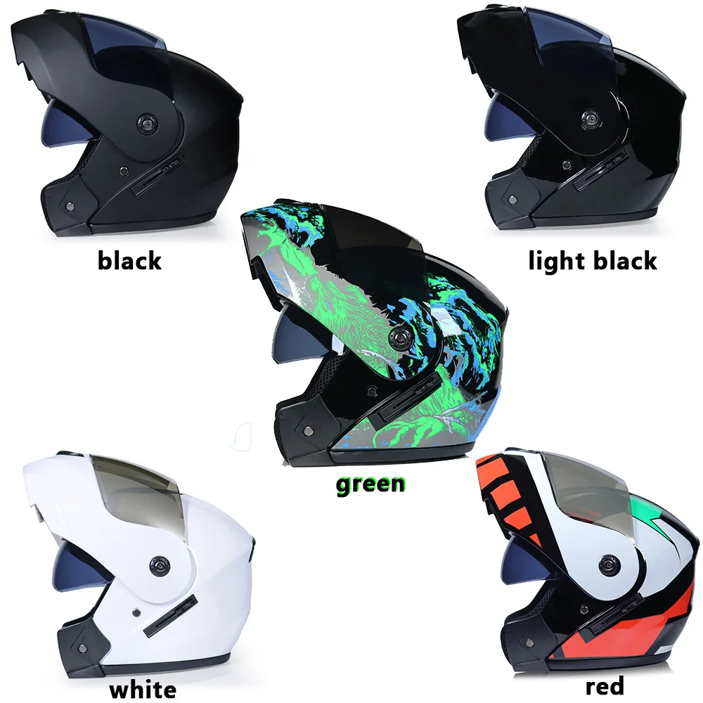 

Flip Up Racing Helmet Modular Dual Lens Motorcycle Bicycle Full Face Safe Helmets Casco Capacete Casque Moto