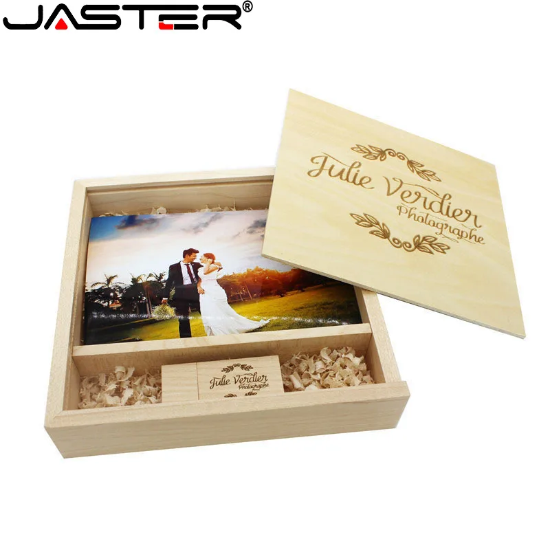 Флэш-накопитель JASTER 2 0 с бесплатным логотипом деревянный фотоальбом USB + коробка 64