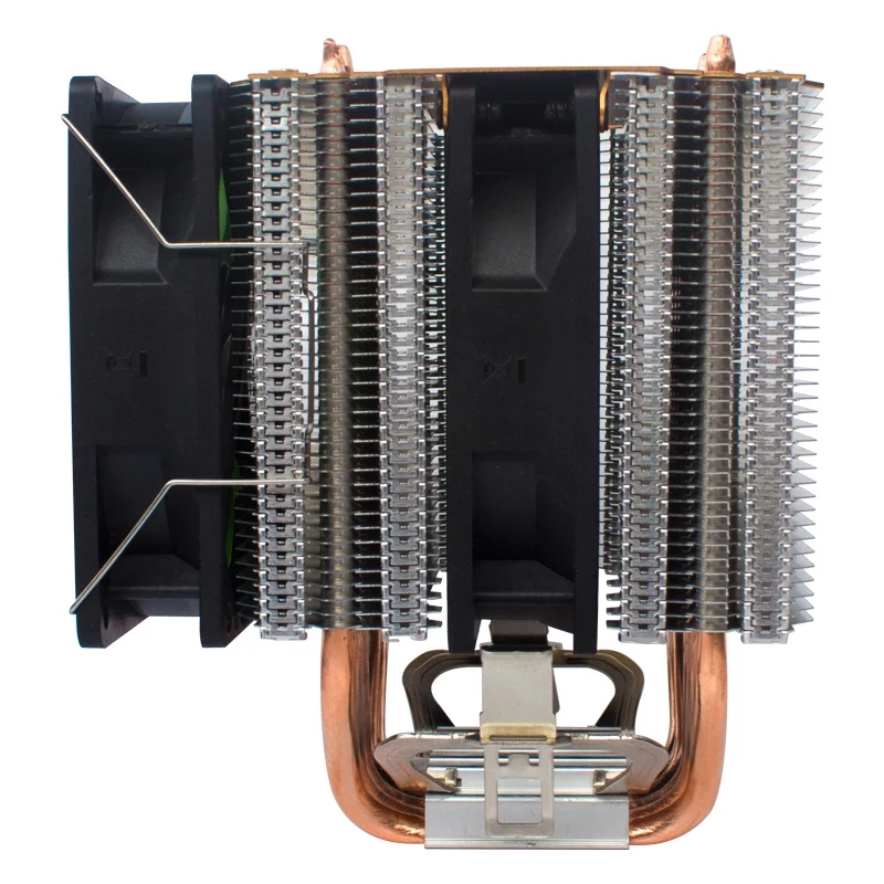 

LANSHUO 6 Copper Tube CPU Radiator Mute Color Lamp CPU Fan Desktop Computer Universal (4-Wire Double Fan Aurora Colorful Lamp)