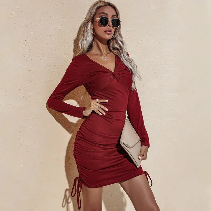 

Women Long Sleeve Dress Fashion Mini Dress Sexy Tight Dresses Lazy Temperament Streetwear Cheap Stylish Vestidos Female Clothing