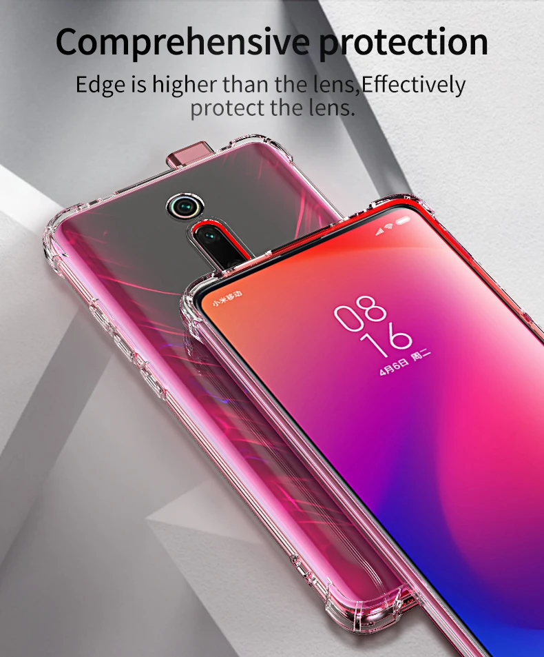 Супер Ударопрочный чехол с "воздушной подушкой" для Xiaomi mi 9T красный mi K20 Pro Note 7 6 5 Pro 7A Y3 9 SE 8 Lite прозрачный мягкий ТПУ Ani-knock чехол