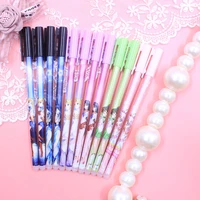 48 pcslot kawaii beautiful girl erasable gel pen cute 0 5mm blue ink signature pens promotional gift stationery school supply