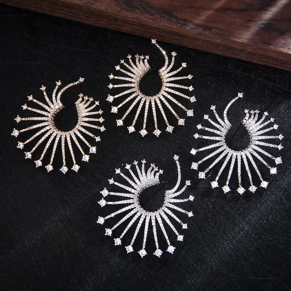 NEW Luxury Firework Pendant Lover's Cubic Zircon CZ Jewelry sets For Women Wedding Dubai Gold Bridal Sets D1425 | Украшения и