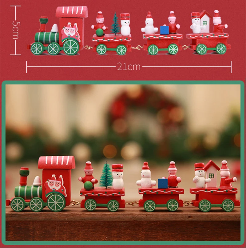 Рождественский деревянный поезд Ins с Сантой/медведем рождественские детские