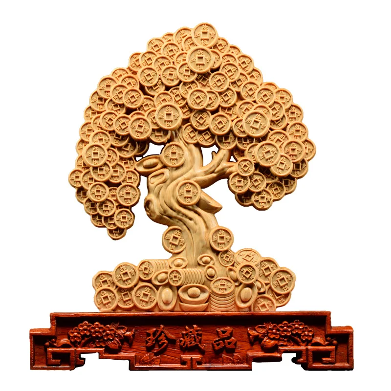 Статуя Thuja из дерева фэн шуй скульптура натурального счастливое украшение