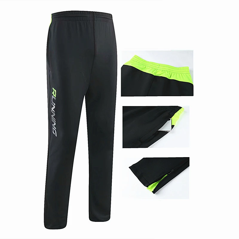 

2021 Running Pants With Zipper Pocket Football Training Sweatpants Men Jogging Trousers Track GYM Clothing Boys Sports Pants
