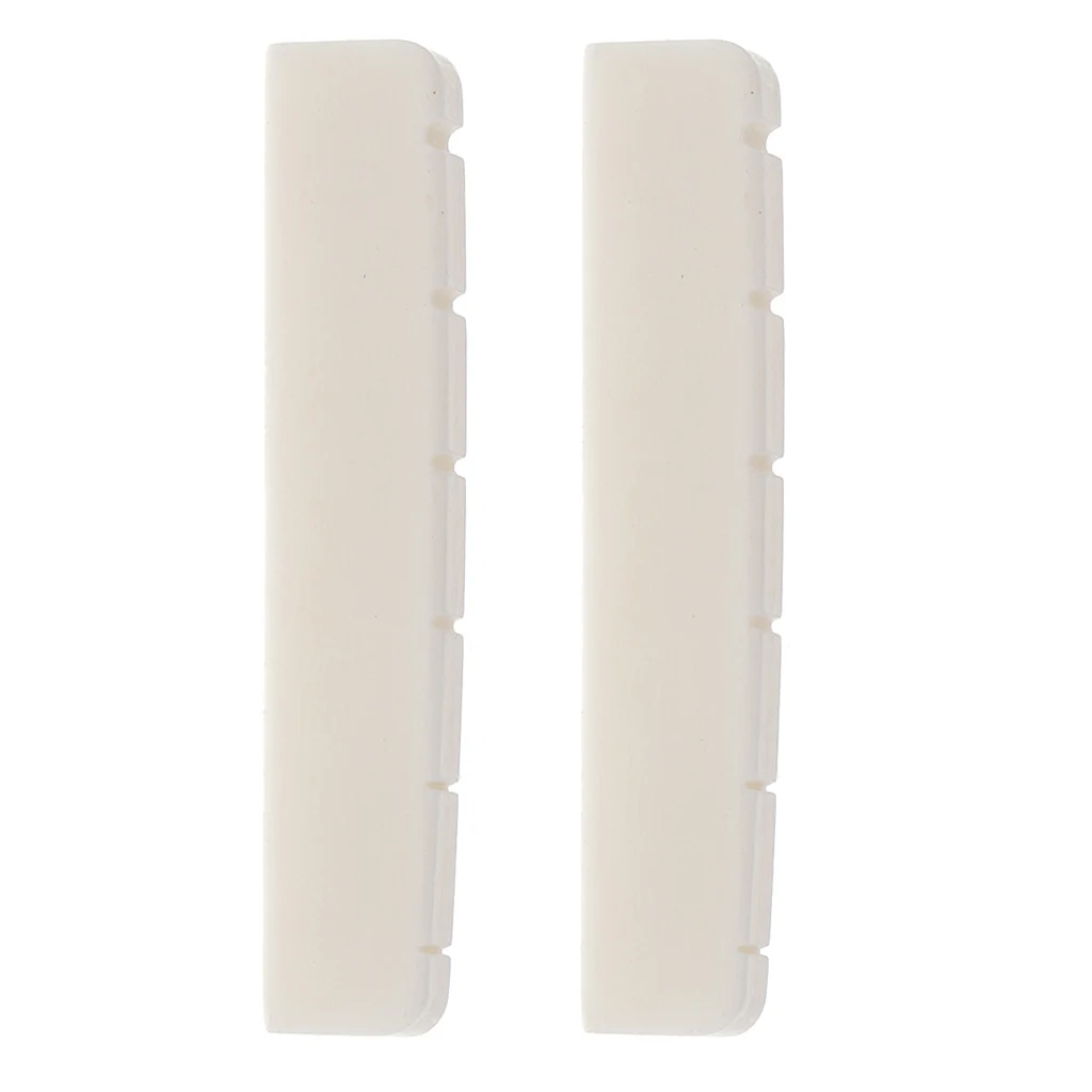 

2Pcs Buffalo Bone Nut Slotted for Electric Guitar 6 String Accs