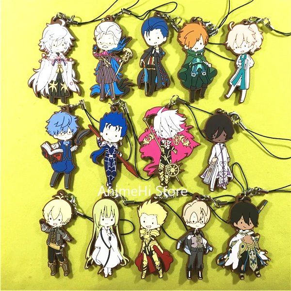 Anime Fate Grand Order Keychain Figure Doll Merlin Andersen Karna Arjuna Enkidu Jekyll PVC Keyring Bag Pendant for Gift