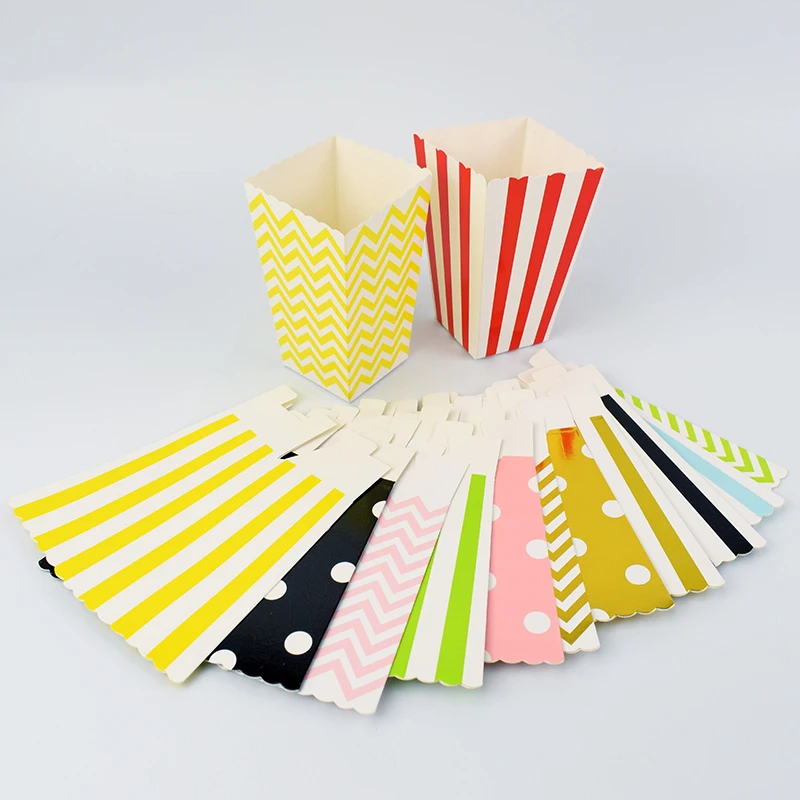 Полосатая волна точка чашка для попкорна День рождения украшение дети поднос