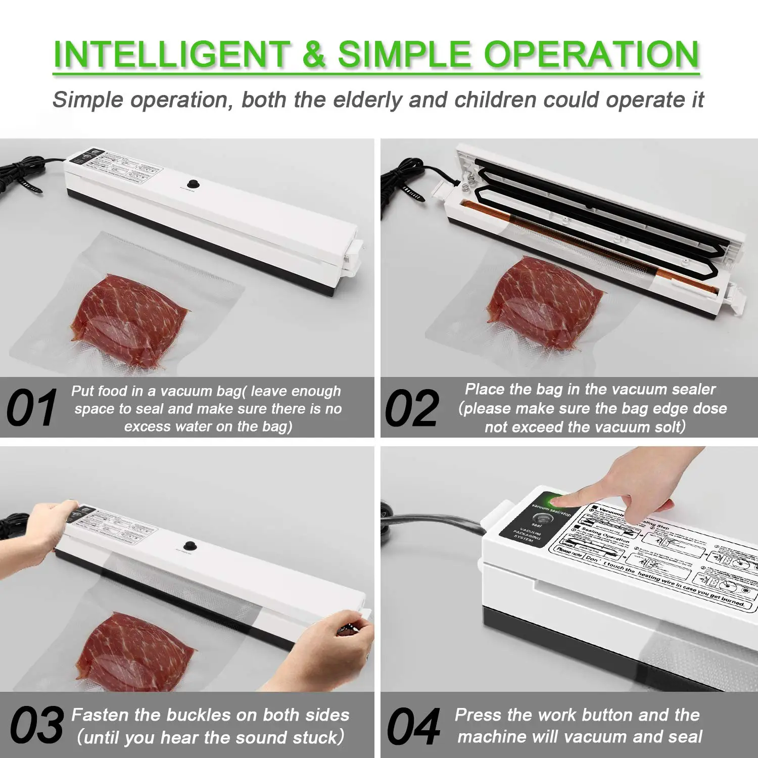 Электрическая вакуумная упаковочная машина для дома и кухни в комплекте 10