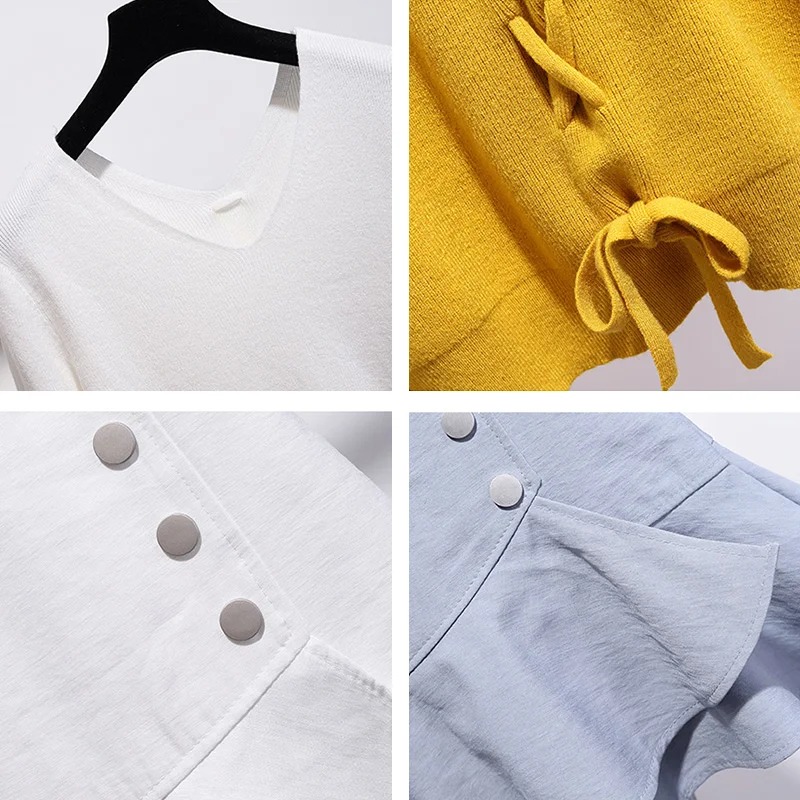 Trytree осень зима из двух частей комплект Повседневное с v образным вырезом и