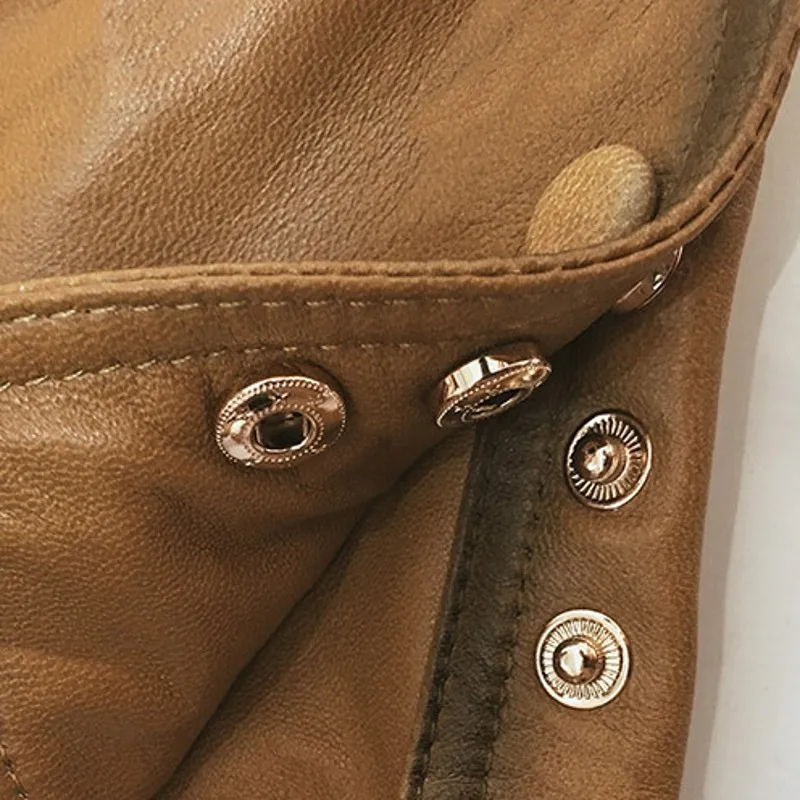 

Ladies Long Sheepskin Elegant Trench Coat Women Single Breasted Belted Slim Windbreaker Autumn Vintage Genuine Leather Jacket