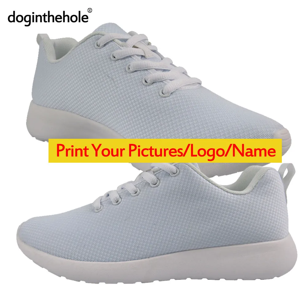 

Doginthehole 3D Индивидуальные Женские повседневные кроссовки для бега, воздухопроницаемая Вулканизированная обувь из сетчатого материала, женс...