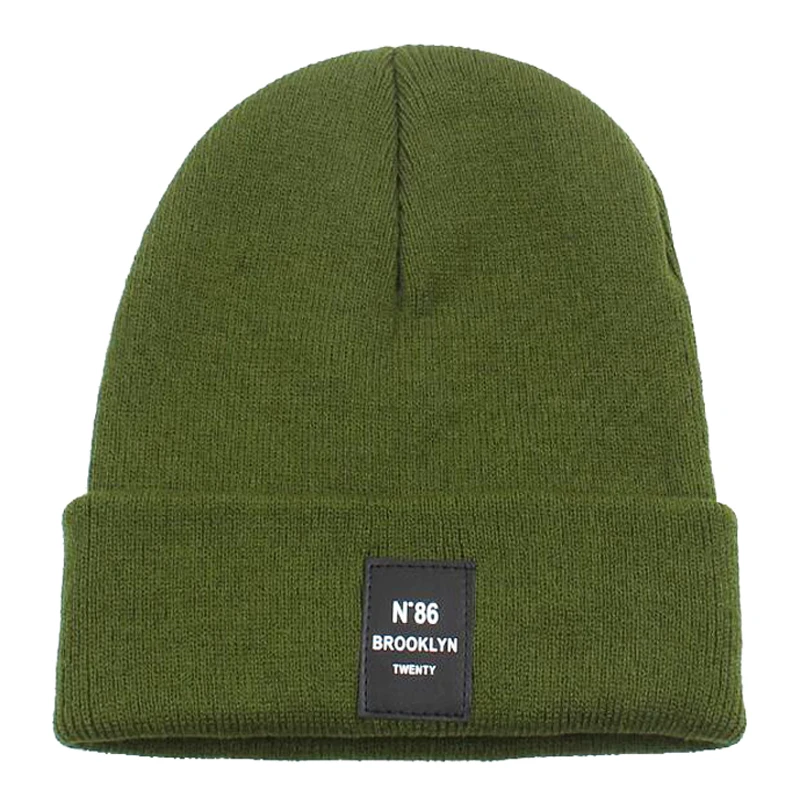 

High Quality Fashion Winter Label N86 Beanies Wool Caps Knitted Hats Gorros Bonnets Embroid Letter Black Unisex Keep Warm Hat