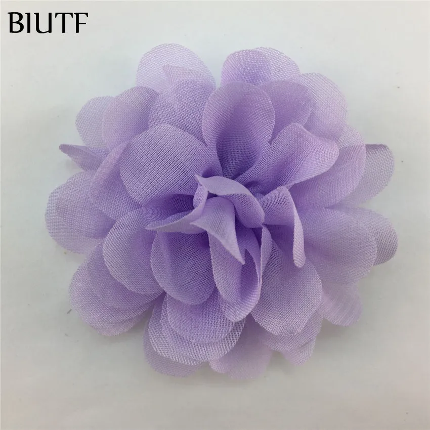 10 шт./лот девочка 5 см искусственные шифоновые цветы с/без зажима для волос
