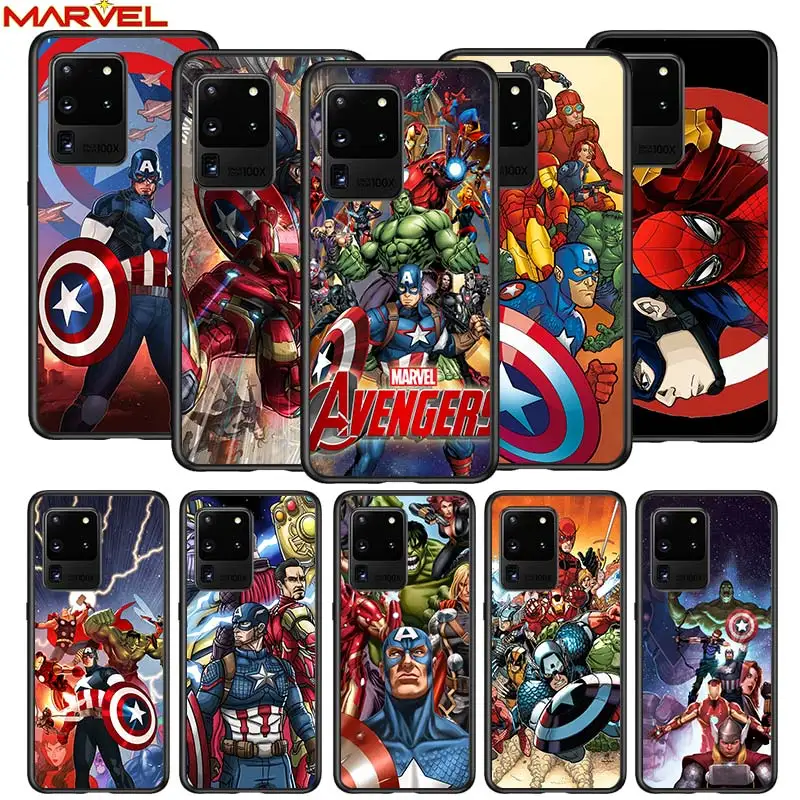 

Marvel Avengers for Samsung S20 FE Ultra Plus A91 A81 A71 A51 A41 A31 A21S A72 A52 A42 A02S Soft Black Phone Case