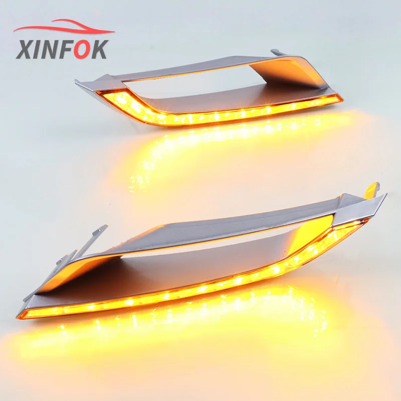 

Для Ford Ranger 2015 2016 2017 2018 Wildtrak светодиодный DRL Дневной светильник противотуманная фара желтый указатель поворота