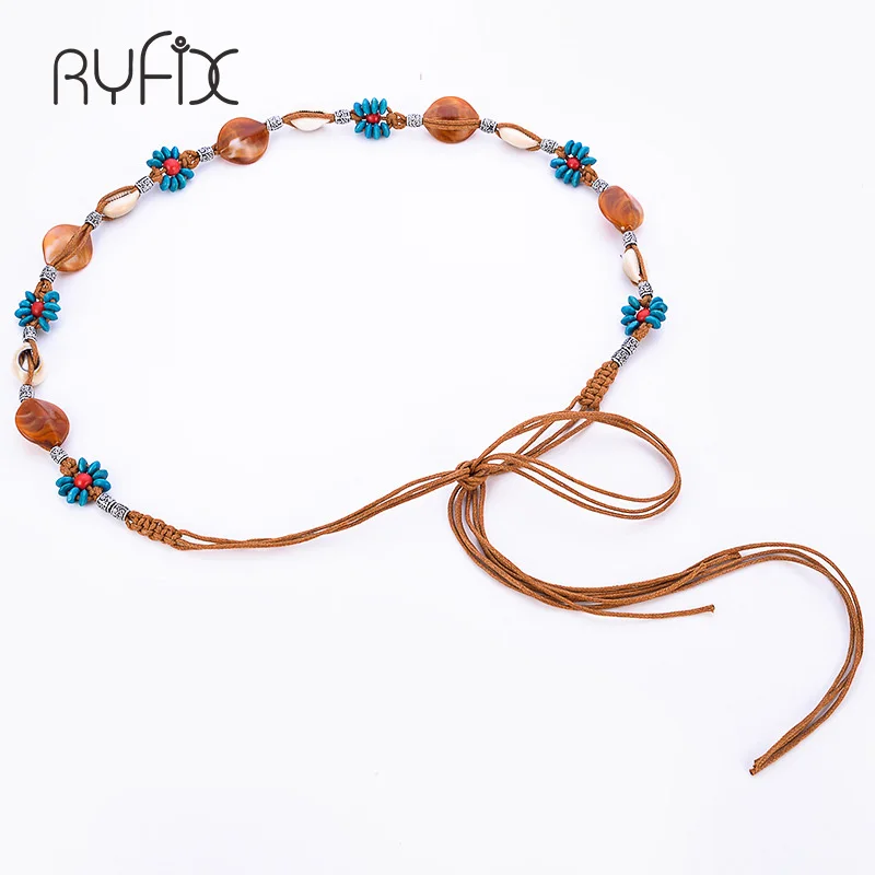 Ручная работа воск веревка сплетенная деревянная бусина богемский Национальный