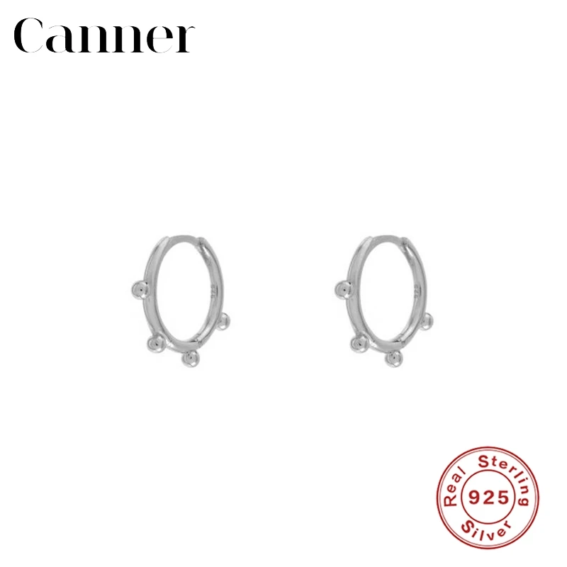 siver Милые серьги с застежкой INS ear bone из стерлингового серебра 925 пробы, геометрические круглые маленькие бусины, серьги-кольца для женщин, склад - Окраска металла: siver