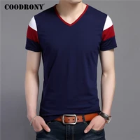 coodrony brand short sleeve t shirt men streetwear fashion casual v neck t shirt summer tops soft cotton tee shirt homme c5084s