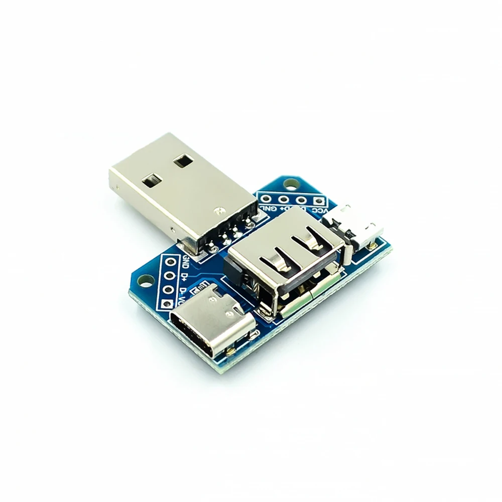 

DC 5V 2.54mm Type-C USB Converter Standard USB Female to Male to Micro USB to 4P Interface Converter Terminal Adapter Board