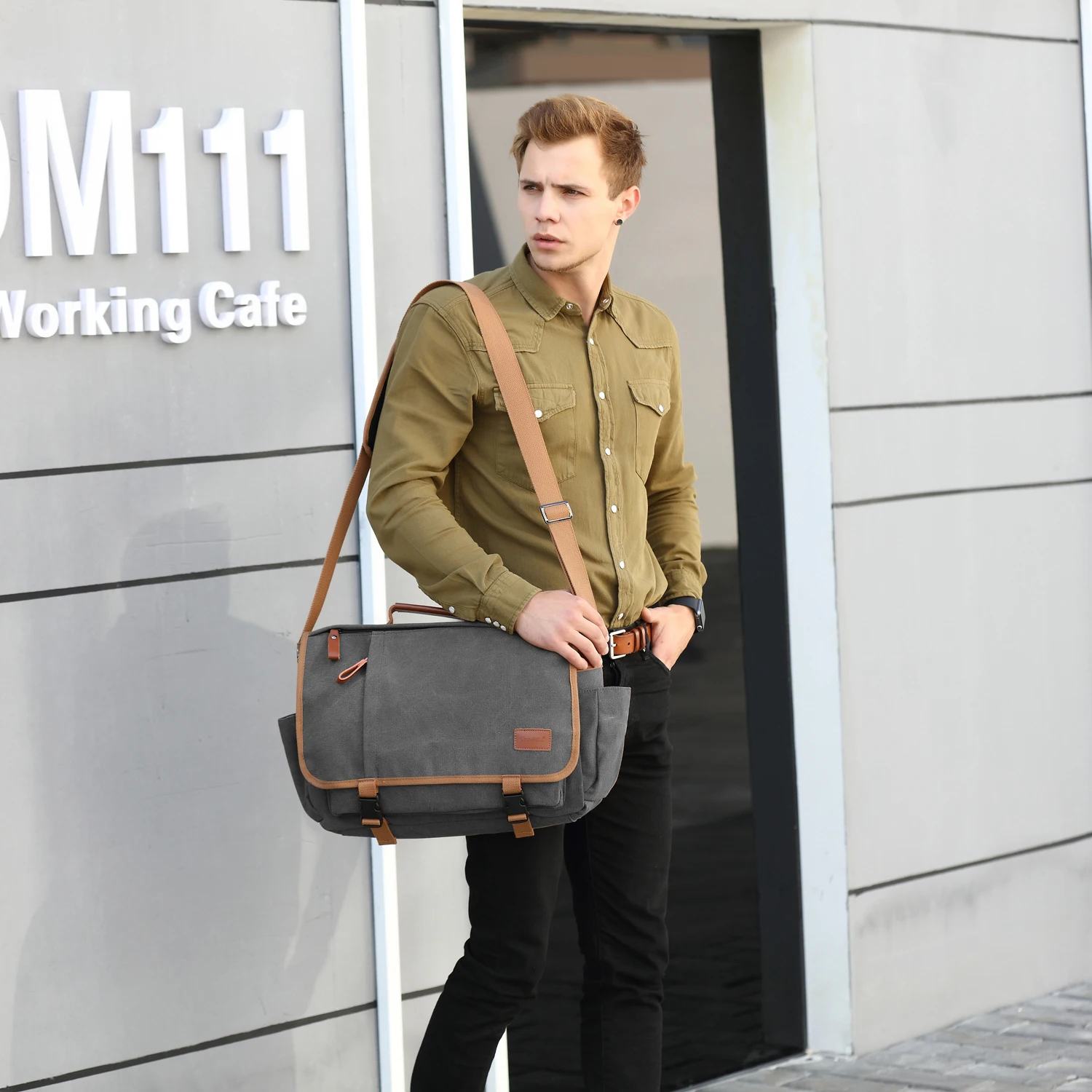 CoolBELL 17.3 Inch Laptop Bag Messenger Bag Notebook College Shoulder Bag Multi-Function Large Computer Business Work Briefcase